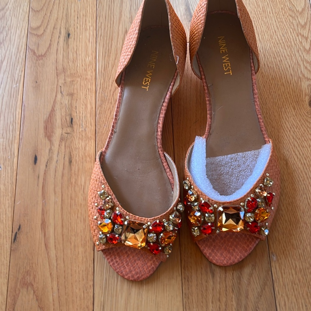 Orange flats open toe